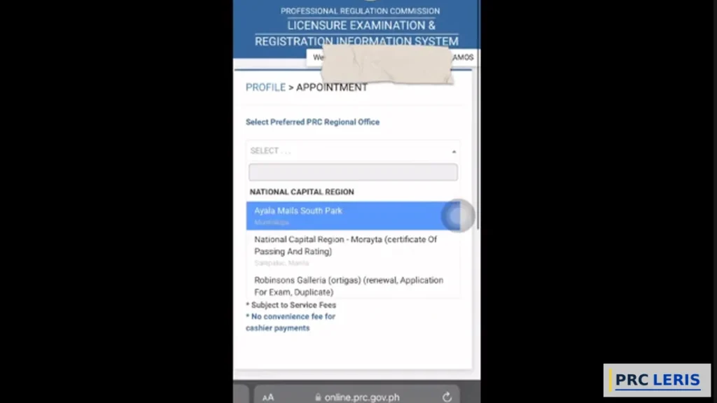 leris appointment step 4