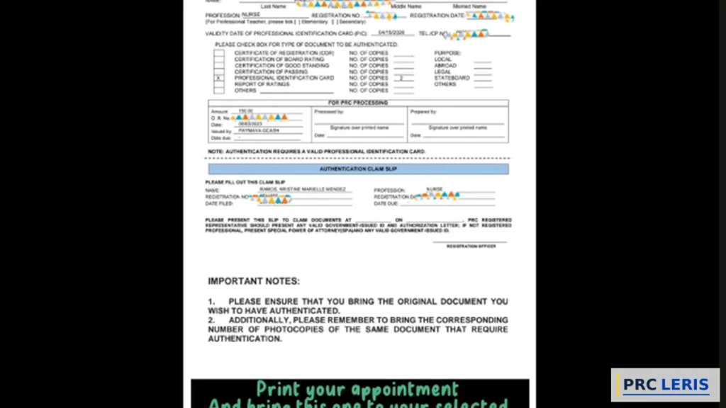 leris appointment step 7