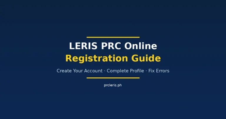 LERIS PRC Online Registration: Create Your Account 2026