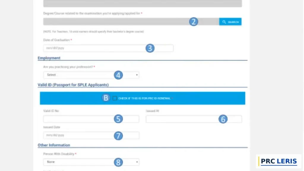LERIS PRC Online Registration: Create Your Account 2026 7 leris registration step 6