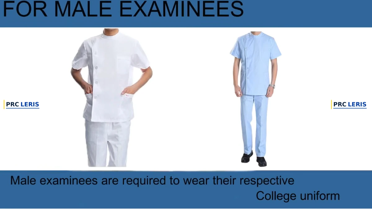 PRC board exam male college uniform requirement for health professions